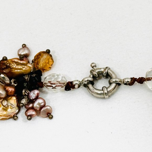 Cluster Necklace with Deep Amber Color Faceted Beads - J. Crew? - Picture 7 of 7